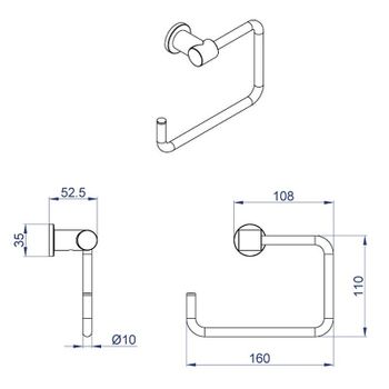 Держатель туалетной бумаги Azario Forny AZ-88310A Хром — фото 2, Держатели туалетной бумаги
