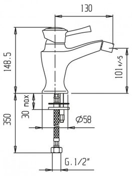 Смеситель для биде Cezares Giubileo GIUBILEO-BSM1-02 Бронза — фото 2, Смесители для биде