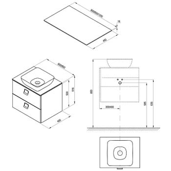 Столешница под раковину Ravak Comfort 80 X000001380 Белая — фото 4, Столешницы под раковину