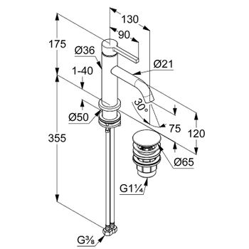 Смеситель для раковины Kludi Nova Fonte Pura 202665315 Белый матовый — фото 2, Смесители для раковины