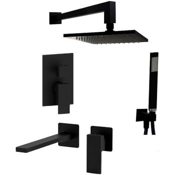 Комплект смесителей Paffoni Elle KITEL018NO105 Черный матовый — фото 1, Готовые комплекты для ванной комнаты