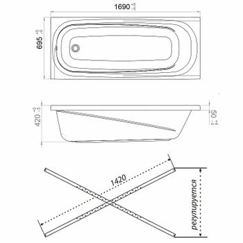 Акриловая ванна Triton 1Acreal Европа 170x70 Щ0000040925 без гидромассажа — фото 9, Акриловые ванны