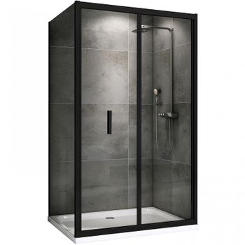 Душевой уголок Abber Sonnenstrand 100х100 AG07100B-S100B профиль Черный стекло прозрачное — фото 1, Квадратные душевые уголки