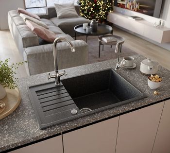 Кухонная мойка Domaci Бьелла DMC-78L DMC-78L-308 Черная — фото 3, Кухонные мойки