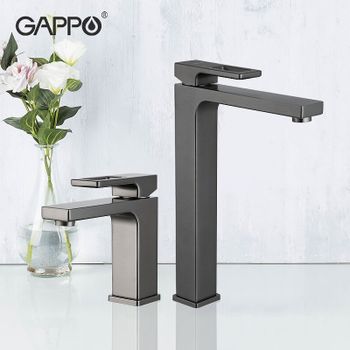 Смеситель для раковины Gappo G17-9 G1017-92 Оружейная сталь — фото 8, Смесители для раковины