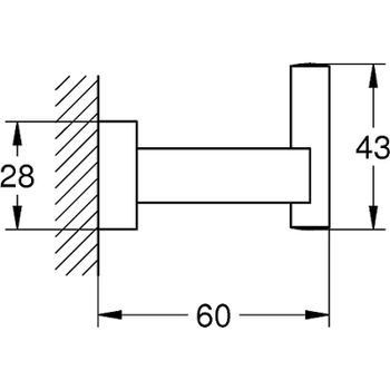 Крючок Grohe Essentials Cube 40511001 Хром — фото 4, Крючки для полотенец