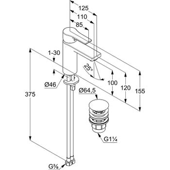 Смеситель для раковины Kludi Zenta SL 482983965 Черный матовый — фото 2, Смесители для раковины