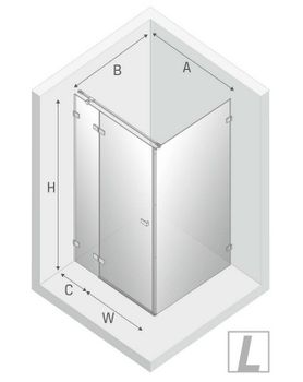 Душевой уголок New Trendy Avexa Black 100x120 L EXK-1594 профиль Черный стекло прозрачное — фото 13, Квадратные душевые уголки