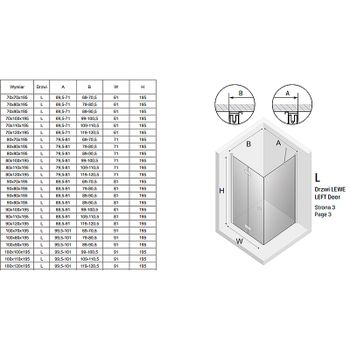 Душевой уголок New Trendy New Soleo Black 80х120 L D-0234A/D-0149B профиль Черный стекло прозрачное — фото 9, Прямоугольные душевые уголки