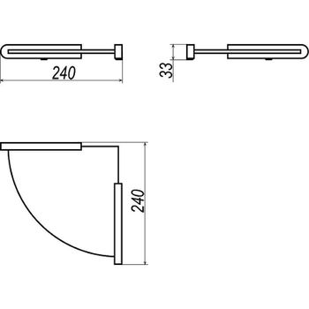 Стеклянная полка Altasan Лотос ЛТ71ЧМ угловая Черная матовая — фото 6, Полки для ванной и душа