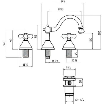 Смеситель для биде Migliore Provance 19461 Бронза — фото 2, Смесители для биде