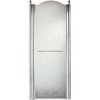 Душевая дверь Migliore Diadema 90 L 22724 профиль Хром стекло прозрачное с декором — фото 1, Распашные душевые двери