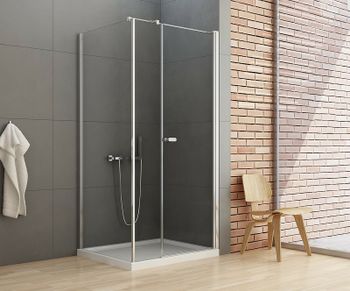 Душевой уголок New Trendy New Soleo Chrome 100х100 K-0632 профиль Хром стекло прозрачное — фото 2, Квадратные душевые уголки