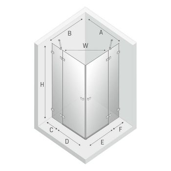 Душевой уголок New Trendy Avexa Gold 100х120 EXK-1787 профиль Брашированное золото стекло прозрачное — фото 11, Прямоугольные душевые уголки