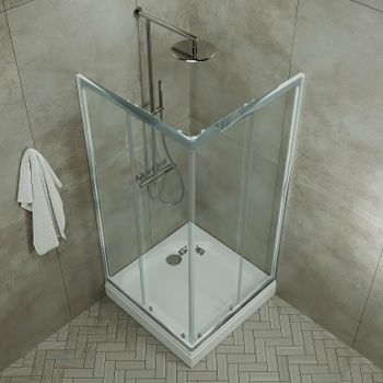 Душевой уголок Triton Вента-Хром 80х80 Щ0000049620 профиль Хром стекло прозрачное — фото 7, Квадратные душевые уголки