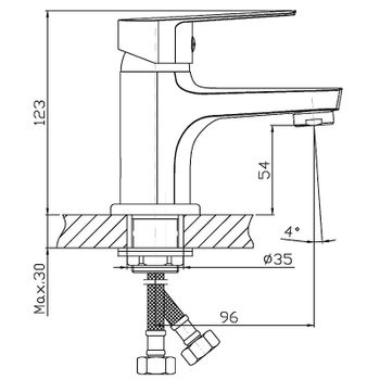 Смеситель для раковины Orange Loop M26-021cr Хром — фото 8, Смесители для раковины