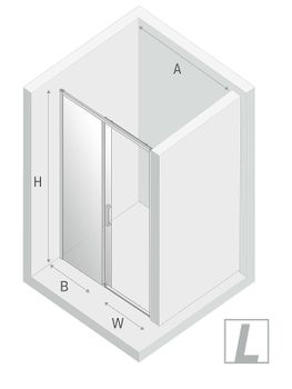 Душевая дверь New Trendy Prime Chrome 150 L D-0308A профиль Хром стекло прозрачное — фото 8, Раздвижные душевые двери