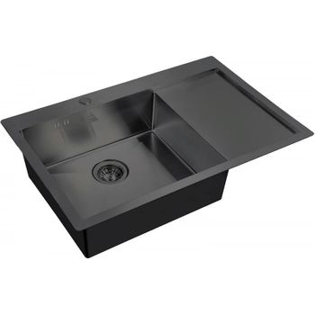 Кухонная мойка ZorG Steel Hammer 78 SH 7851-L GRAFIT Графит — фото 1, Кухонные мойки