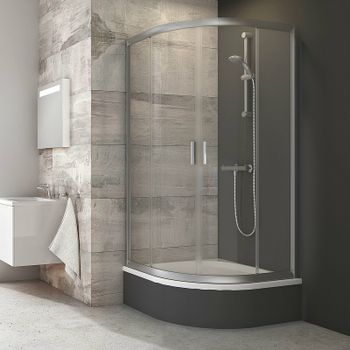 Душевой уголок Ravak Blix BLCP4-90 Sabina 90x90 3B270U40Z1 профиль Сатин стекло прозрачное — фото 2, Душевые уголки четверть круга