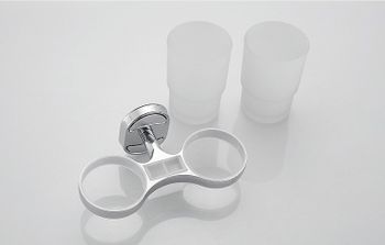 Стакан для зубных щеток Haiba HB1908 двойной Хром — фото 3, Стаканы для зубных щеток