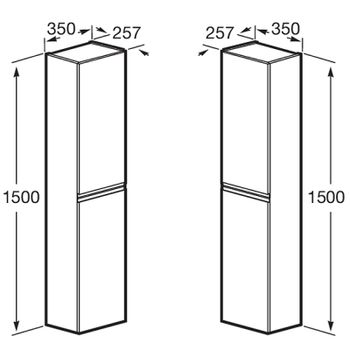 Шкаф пенал Roca Oleta 35 A857650501 подвесной Белый матовый — фото 9, Пеналы для ванной комнаты