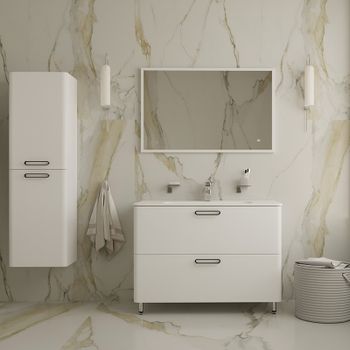 Тумба с раковиной Iddis Brick 100 BRI10WFi95K Белая — фото 7, Тумбы с раковиной