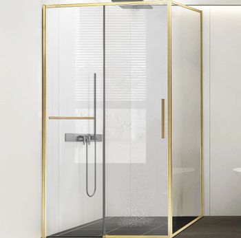 Душевой уголок Vincea Slim Soft 150x90 VSR-1SS9015CLG профиль Брашированное золото стекло прозрачное — фото 1, Прямоугольные душевые уголки