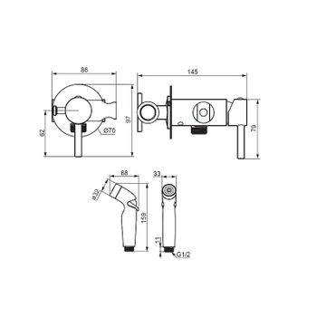 Гигиенический душ со смесителем Damixa Redblu Option 211000000 Хром — фото 4, Гигиенические души