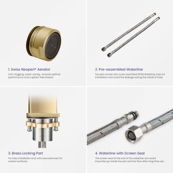 Смеситель для раковины Timo Selene 3011/17F Золото матовое — фото 6, Смесители для раковины