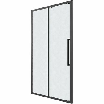 Душевая дверь Grossman Cosmo 120 100.K33.02.120.21.02 профиль Черный матовый стекло шиншилла — фото 2, Раздвижные душевые двери