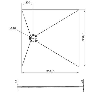 Душевой поддон из искусственного камня Jacob Delafon Tolbiac 90x90 E6D327RU-NGM Черный матовый — фото 2, Душевые поддоны из искусственного камня