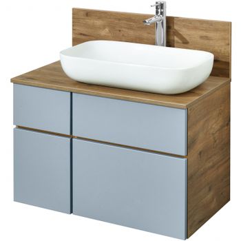 Тумба под раковину Aquaton Мишель 80 1A256801MIX30 подвесная Дуб рустикальный Фьорд — фото 1, Тумбы под раковину