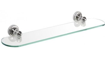 Стеклянная полка Fixsen Style FX-41103 Хром — фото 1, Полки для ванной и душа