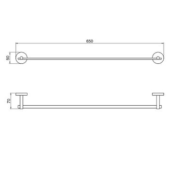 Полотенцедержатель Aquatek Бетта AQ4614MB Черный матовый — фото 2, Полотенцедержатели