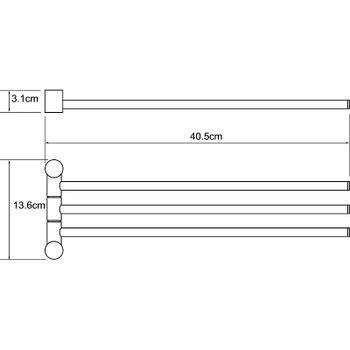 Полотенцедержатель WasserKRAFT Isar K-1633 поворотный Темная бронза — фото 4, Полотенцедержатели
