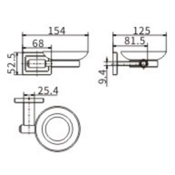 Мыльница CeramaLux Gamma 12304 Хром — фото 2, Мыльницы