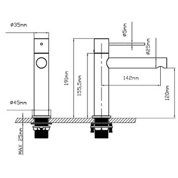 Смеситель для раковины Vincea Aspire VBF-4AS01GM Вороненая сталь — фото 3, Смесители для раковины