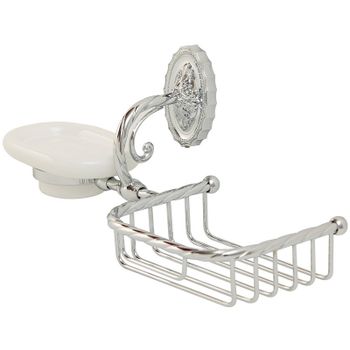 Мыльница с полкой корзиной Migliore Edera 16921 Хром — фото 1, Мыльницы