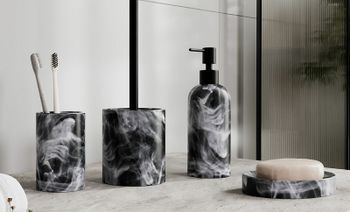 Дозатор для жидкого мыла WasserKRAFT Neime K-1999 Черный Белый — фото 4, Дозаторы