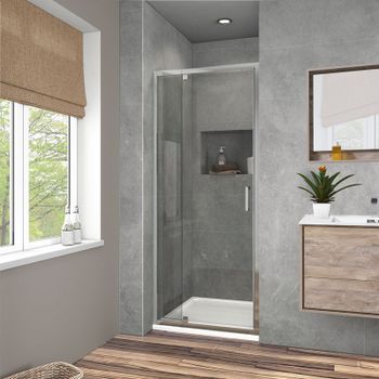 Душевая дверь Vincea Intra 100 VDP-1I9010CL профиль Хром стекло прозрачное — фото 2, Распашные душевые двери