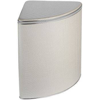 Корзина для белья Geralis RWH-U Ромб Белая, кант Хром, угловая — фото 1, Корзины для белья