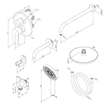 Душевая система Damixa Apollo 947510000 Хром — фото 11, Встраиваемые душевые комплекты