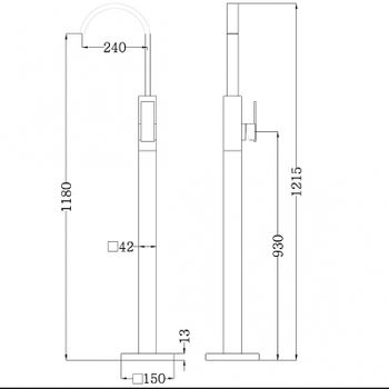 Смеситель для раковины Abber Wasserfall AF8640MRG Розовое золото матовое — фото 6, Смесители напольные
