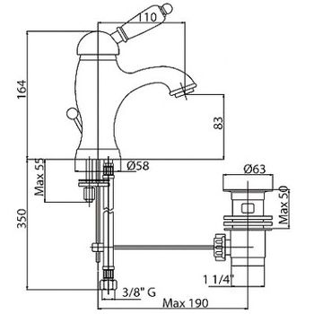 Смеситель для раковины Cezares Vintage VINTAGE-LSM1-02-Sw Бронза — фото 2, Смесители для раковины