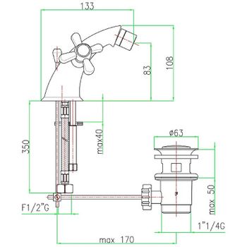 Смеситель для биде Webert Armony AM710102065 Бронза — фото 3, Смесители для биде