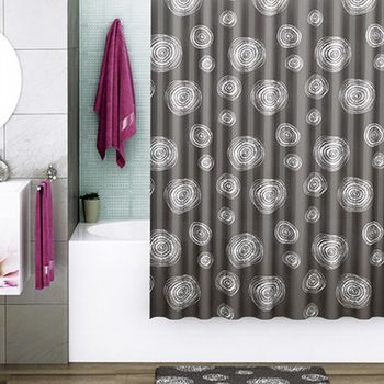 Штора для ванны WasserKRAFT Eidar 180х200 SC-33301 Круги — фото 2, Шторы для ванной