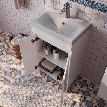 Тумба с раковиной Iddis Zodiac 50 ZOD5CDFi95K Белая — фото 5, Тумбы с раковиной