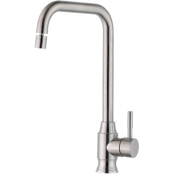 Смеситель для кухни ZorG Steel Hammer SH 5177 INOX Нержавеющая сталь — фото 1, Смесители для кухни