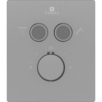 Душевая система Vincea Inspire VSFW-3I21MT2RGM с термостатом Вороненая сталь — фото 3, Встраиваемые душевые комплекты