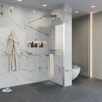 Душевая перегородка Niagara Nova 120 NG-661-12 профиль Хром стекло прозрачное — фото 1, Душевые перегородки